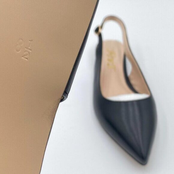 FOWT Simple Closed Pointed Toe Slingback Buckle Strap Womens Brown Flats - Picture 7 of 7